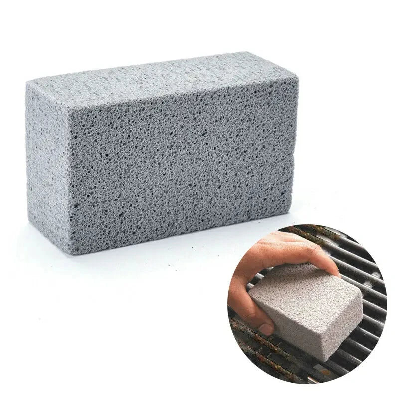 1PC BBQ Grill Cleaning Brush with Pumice Brick Block - Outdoor Kitchen Barbecue Cle additional angle