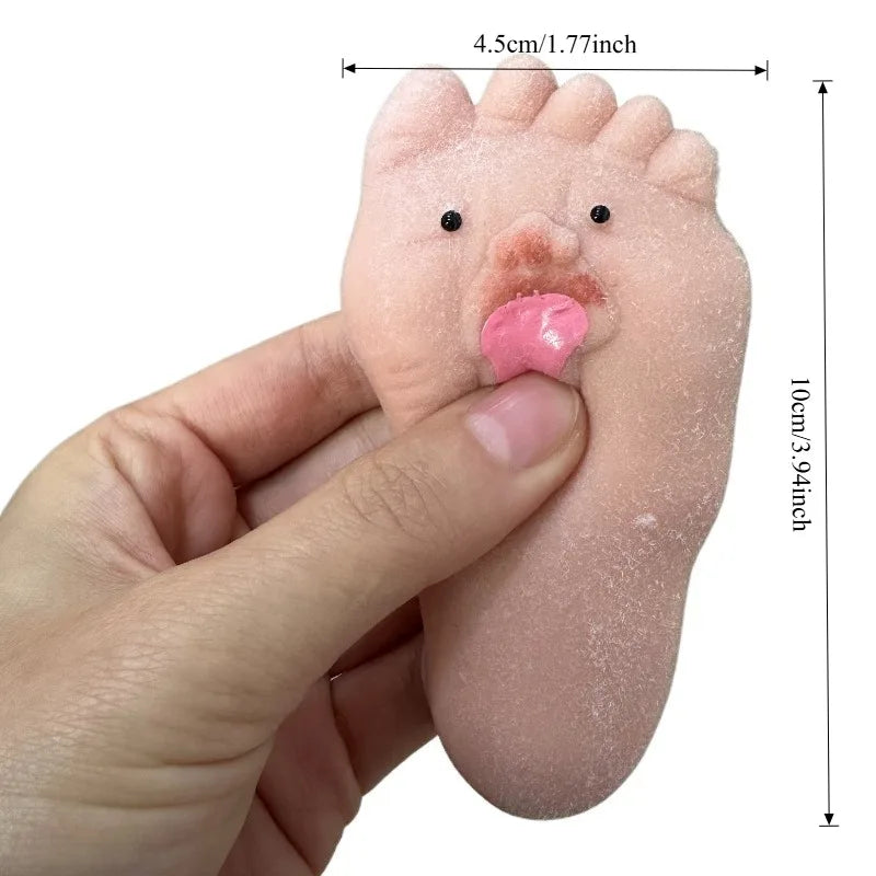 Funny Tongue Sticking Big Feet Squeeze Toys Novel Soft Silicone Fidget Toy Soft Slow lifestyle view