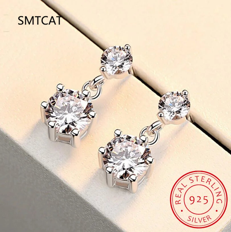 New VVS1 D Color Round Cut Eerrings for Women Test Passed Moissanite Diamond 925 Ster alternate view