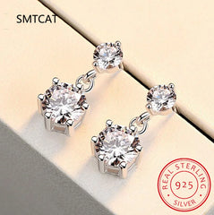 New VVS1 D Color Round Cut Eerrings for Women Test Passed Moissanite Diamond 925 Ster alternate view