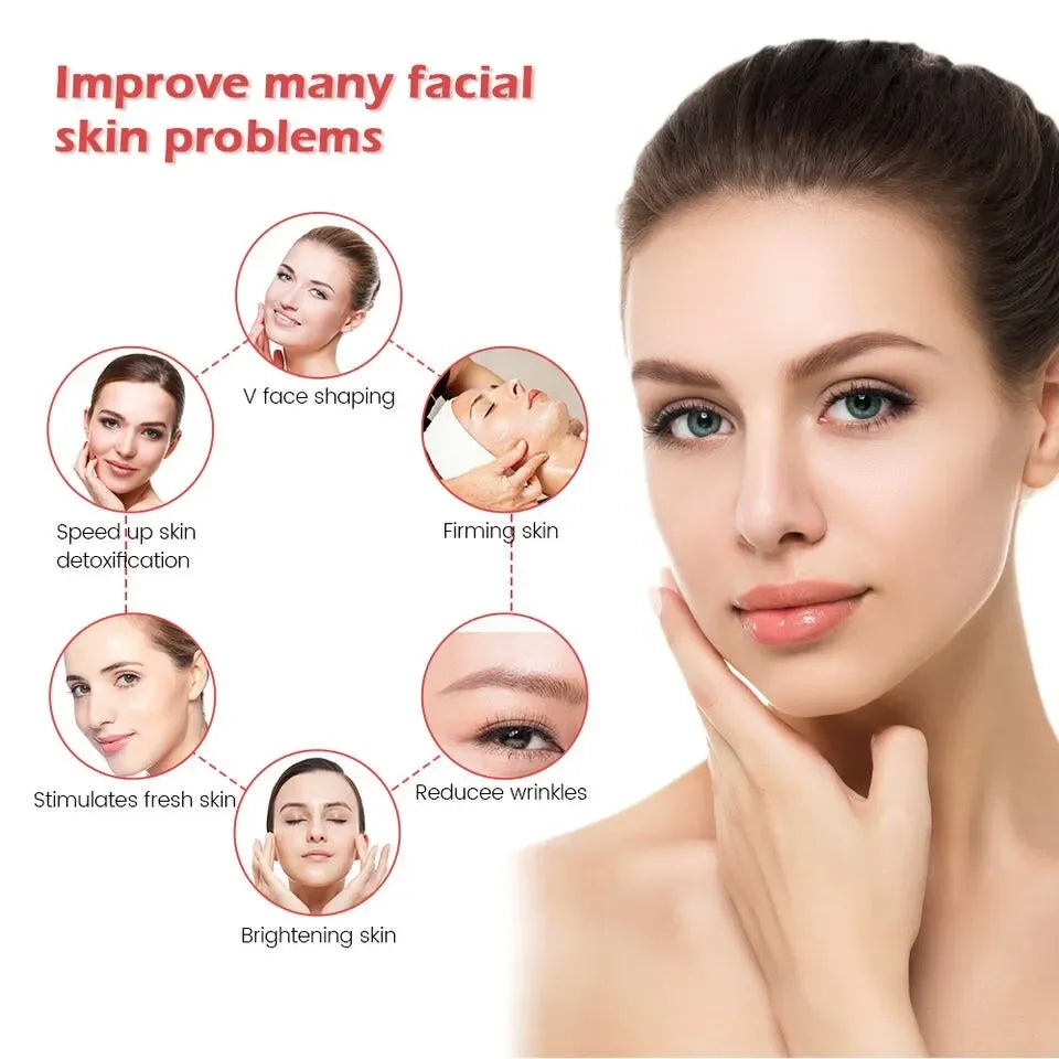 24K Electric Face-Lifting Rose Gold Stick T-Shaped Facial Massager | Skin Tightening B close-up view