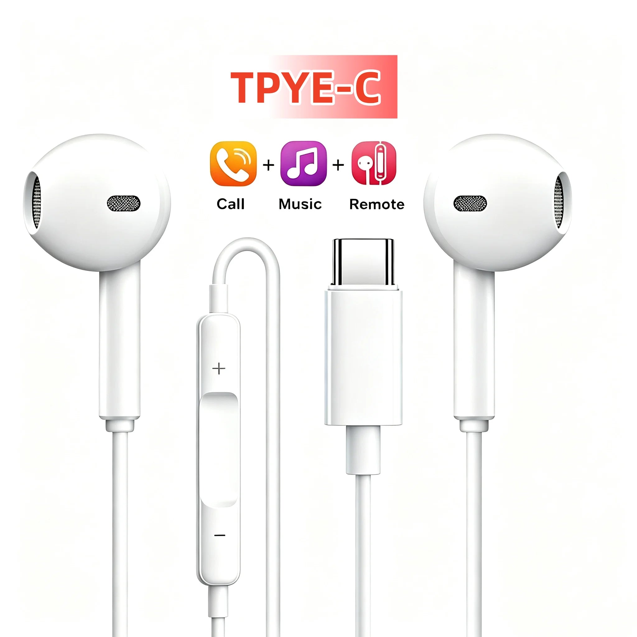 TypeC Wired Headphone Suitable For IPhone15 16 Earbuds Xiaomi 17 15 14 13 12 3.5MM AU alternate view