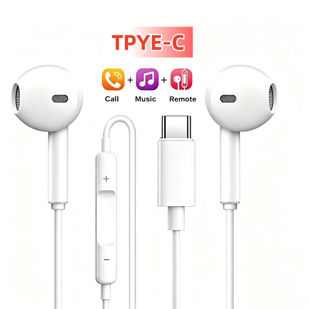 TypeC Wired Headphone Suitable For IPhone15 16 Earbuds Xiaomi 17 15 14 13 12 3.5MM AU alternate view