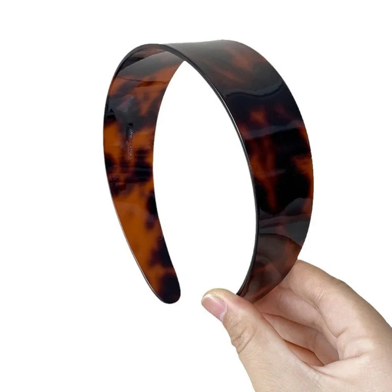 Fashion Acetate Headband BLOND HAVANA Color Matching Hair Band Wide Headband Women Gi lifestyle view