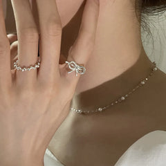 Sterling Silver Bow Ring for Women