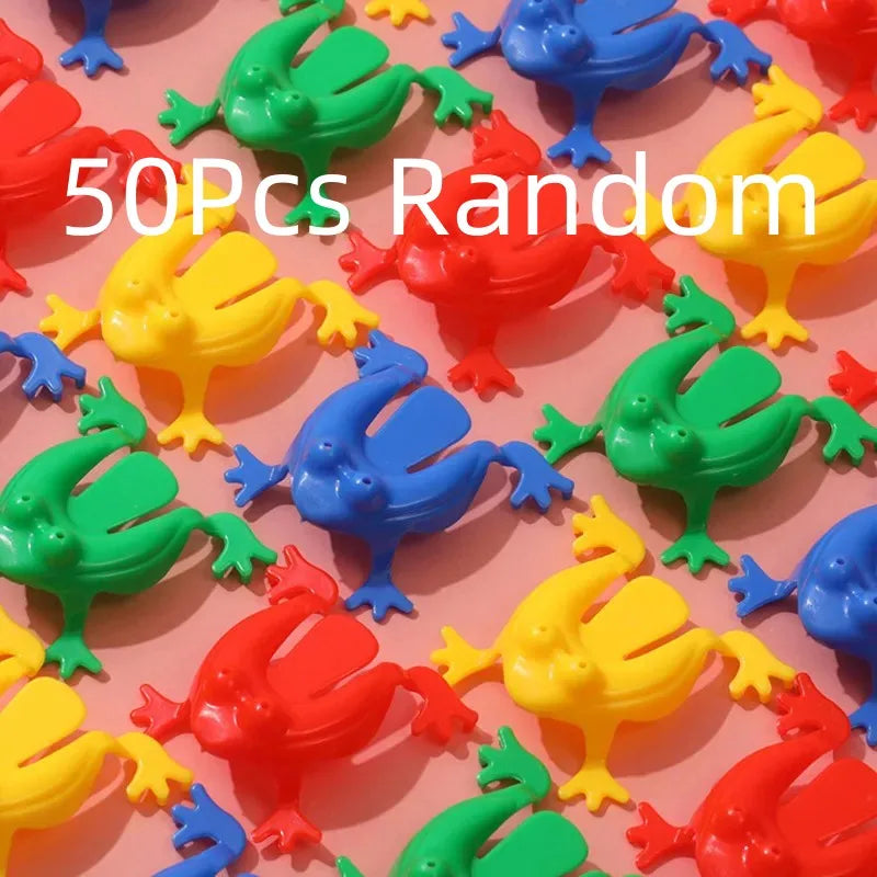 50PCS Jumping Frog Bounce Frogs Parent-Child Toys For Kids Novelty Assorted Stress Re alternate view