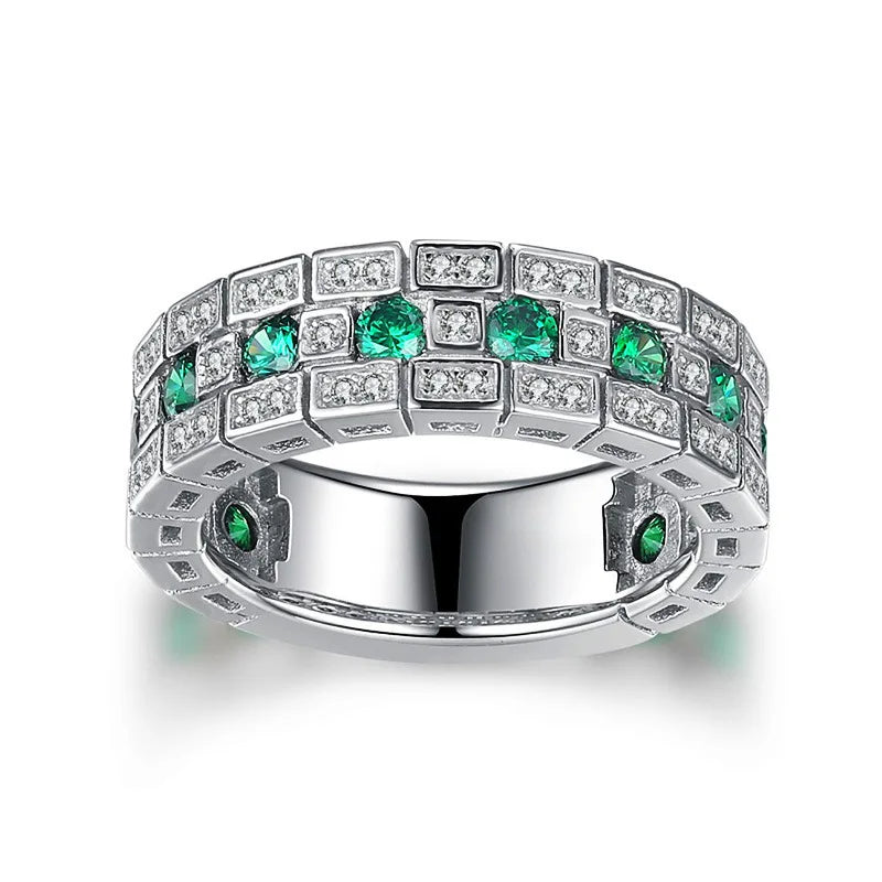 925 Sterling Silver Ring Set with Zircon Crystal Rings for Women's Glamour Jewelry En alternate view