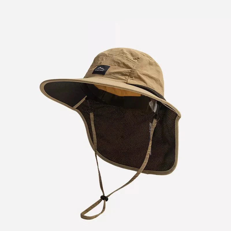 Sun Protection Fisherman Hat for Men and Women | UV Blocking Neck Flap detail view