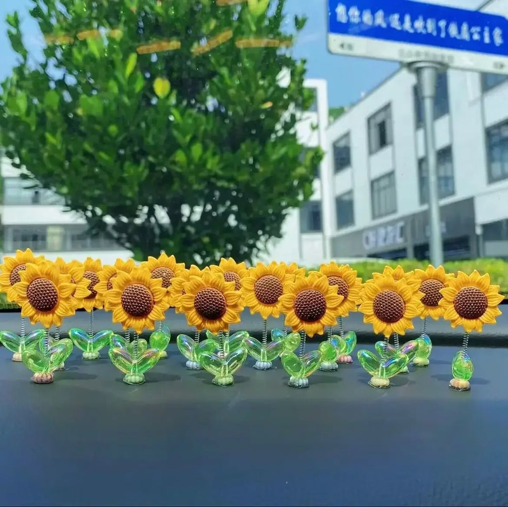 New 5 Pieces Car Dashboard Ornament Decoration Car Window Decoration Sunflower Design alternate view