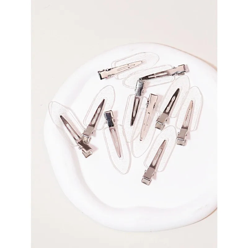 10pcs Seamless Fashion Transparent Hair Clips for Girls Makeup Facial Accessory Sty additional angle