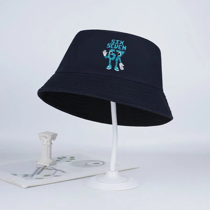 67 Cartoon Printed Kids Bucket Hat | Unisex Sun Hat for Outdoor Play additional angle