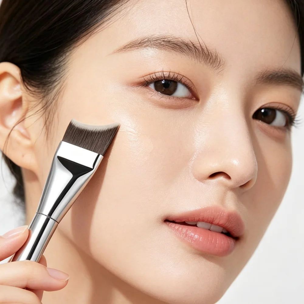 Upgraded Crescent‑Shape Foundation Makeup Brush Ultra‑Thin Smooth Applicator