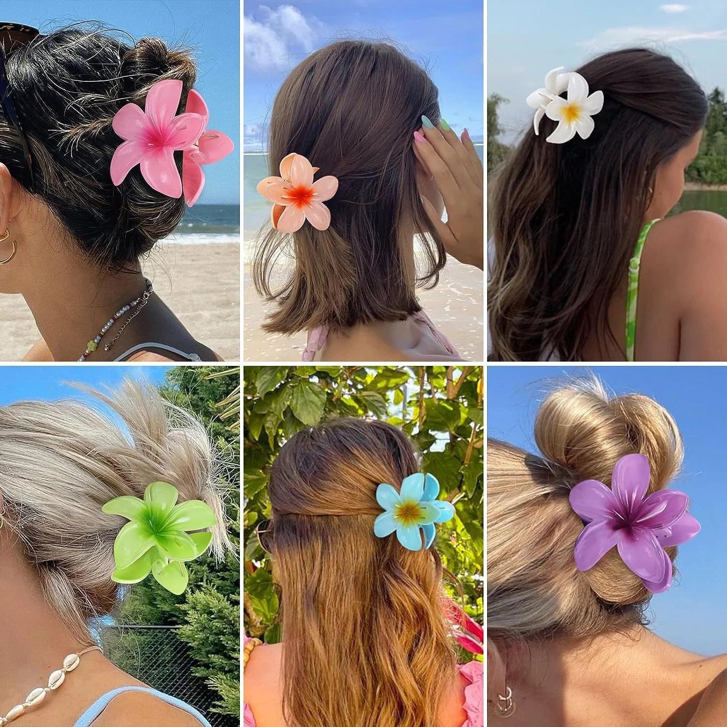 Bohemian Flower Hair Claw Clip For Women Sweet Floral Hair Claws Crab Clamp Barrettes Ha detail view