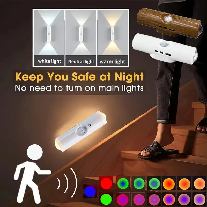 Smart RGB Gradient Night Light | Magnetic Motion Sensor Rechargeable Wall Lamp alternate view