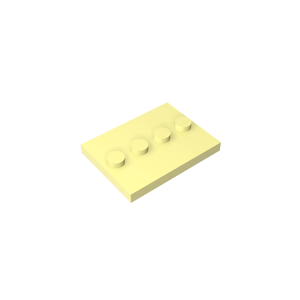 Gobricks GDS-980 Tile, Modified 3 x 4 with 4 Studs in Center | Compatible Building Bl lifestyle view