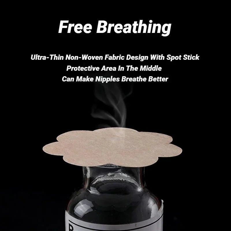 Women Nipple Cover Chest Stickers Seamless Breathable Self-Adhesive Comfortable Invisi close-up view