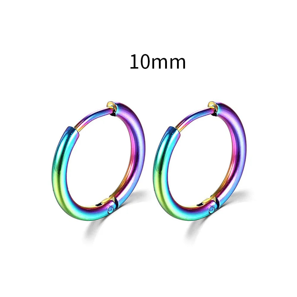 2022 New Simple Stainless Steel Small Hoop Earrings for Women Men Cartilage Ear Pierc alternate view