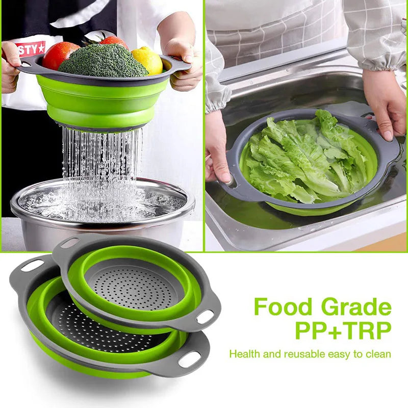 Silicone Vegetable and Fruit Cleaning and Drainage Basket Cleaning Basket 1PCS Foldin alternate view