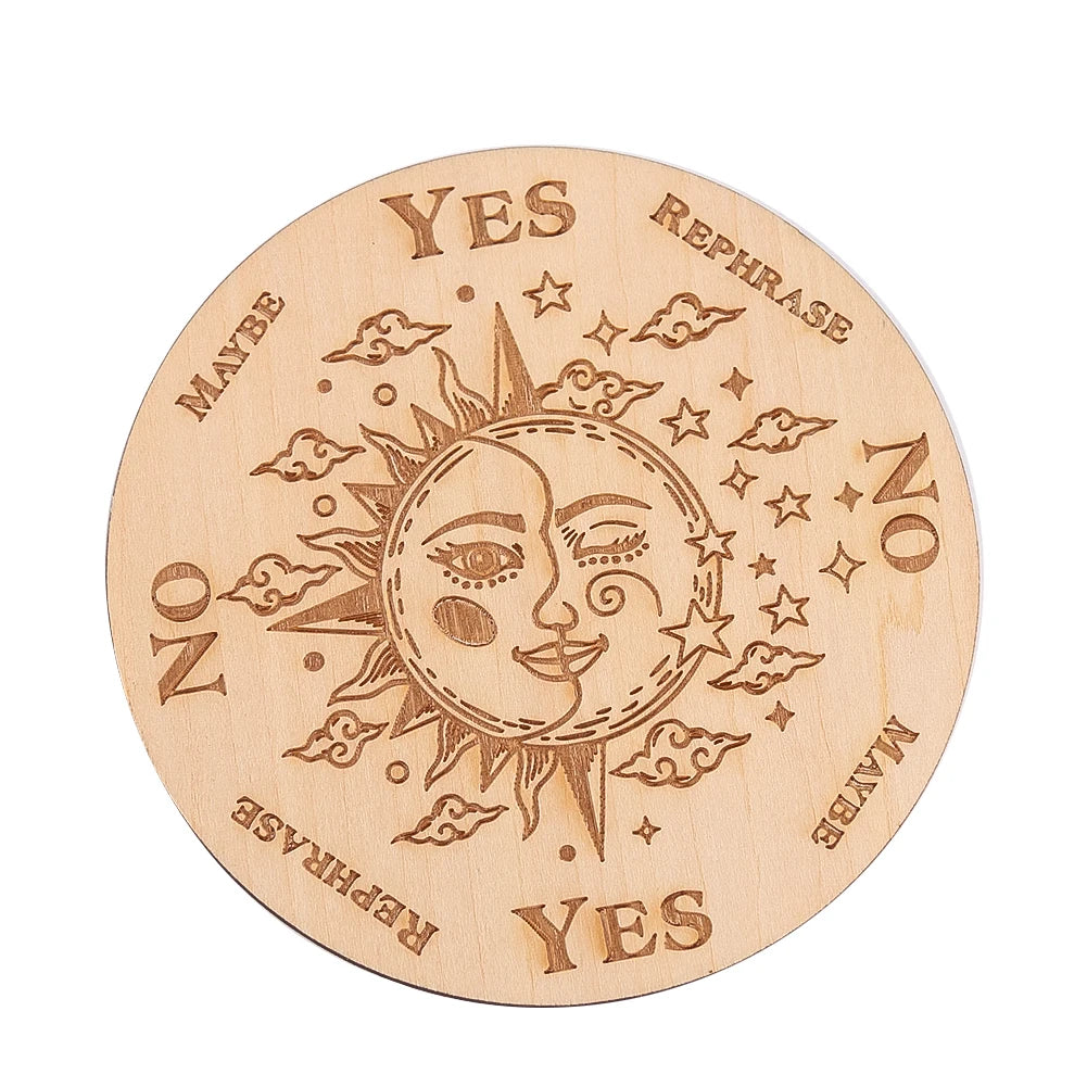 10cm Crystal Grid Wooden Display Board | Laser Engraved Spiritual Decor detail view