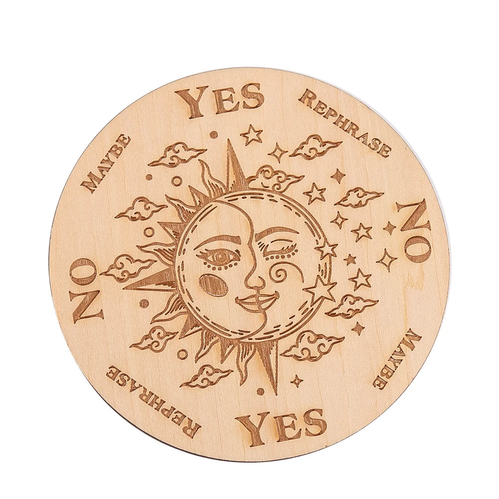 10cm Crystal Grid Wooden Display Board | Laser Engraved Spiritual Decor detail view