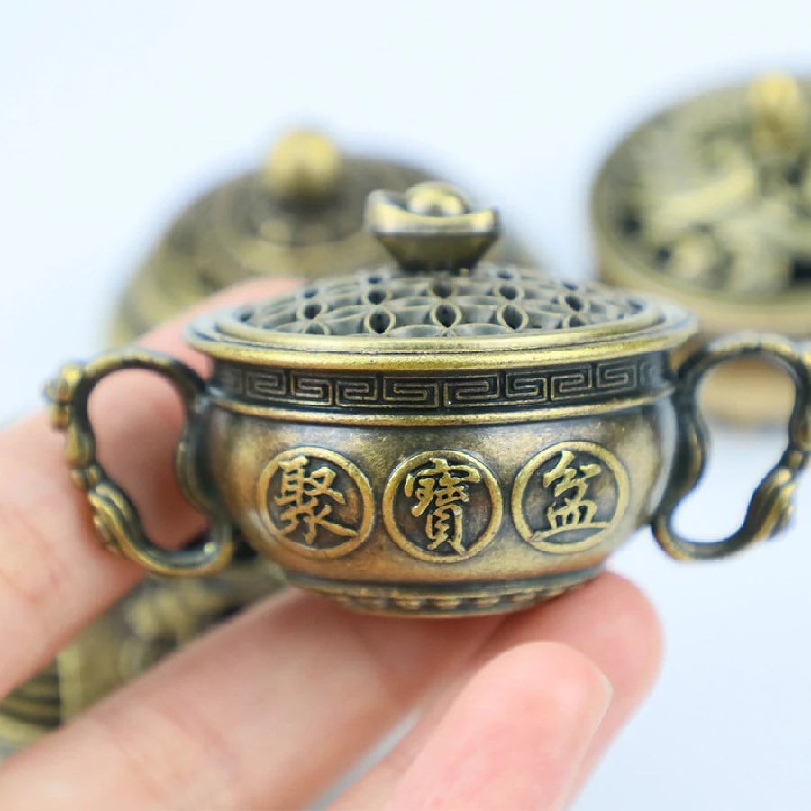 Metal Incense Burner Ornaments | Zen Sandalwood Tower Incense Holder for Home alternate view