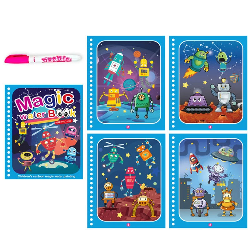 Children Early Education Toys Magical Book with Pen Water Drawing Montessori Toys Gif alternate view