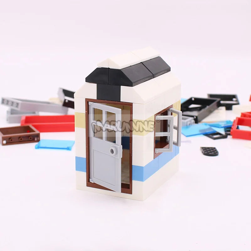 Marumine Window and Door Building Blocks | Compatible City House Parts Set close-up view