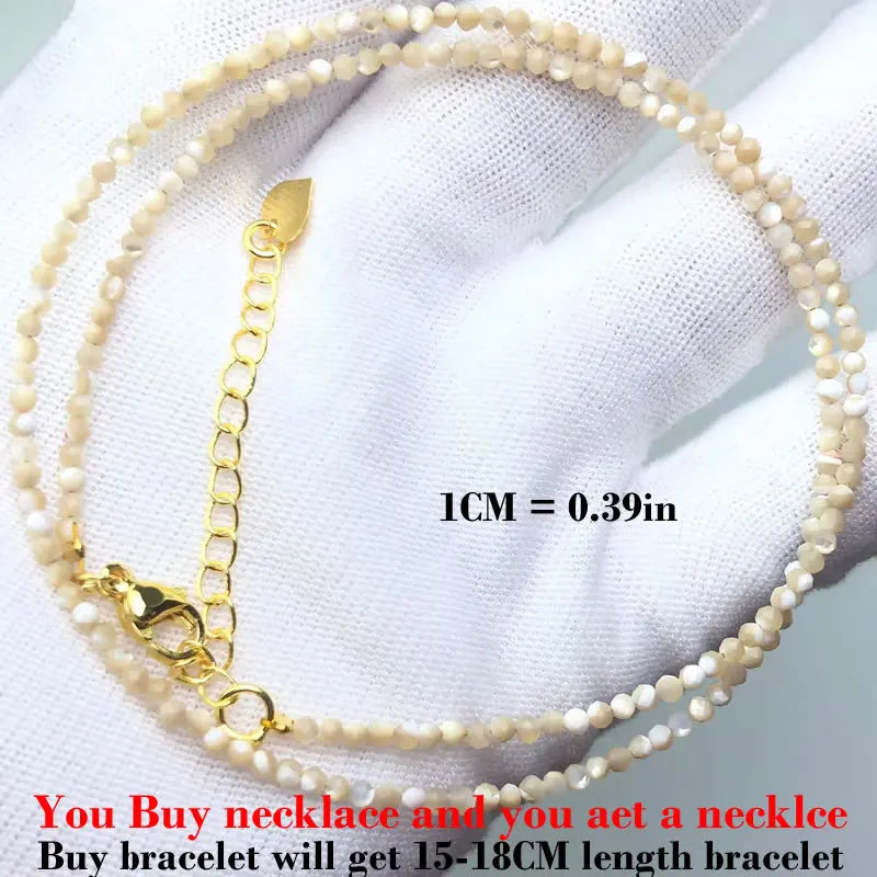 Fashion Faceted 2mm Beads Necklace Mini Natural Stone Amethysts Quartzs Agat Choker M lifestyle view