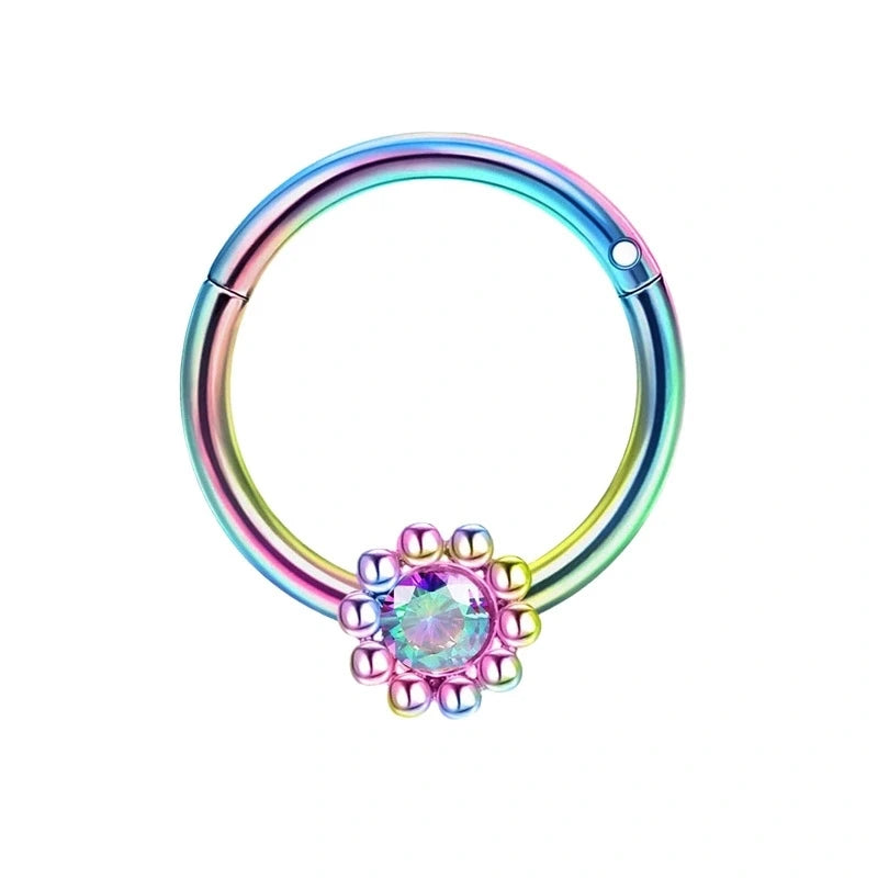 EVISPOL 1-4Pcs 16G Stainless Steel Colourful Septum Nose Ring for Women Men Hypoallerg close-up view