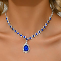 1PC Women's Fashion Waterdrop Flower Design Necklace Jewelry Suitable for Date, Party, Festival Gift