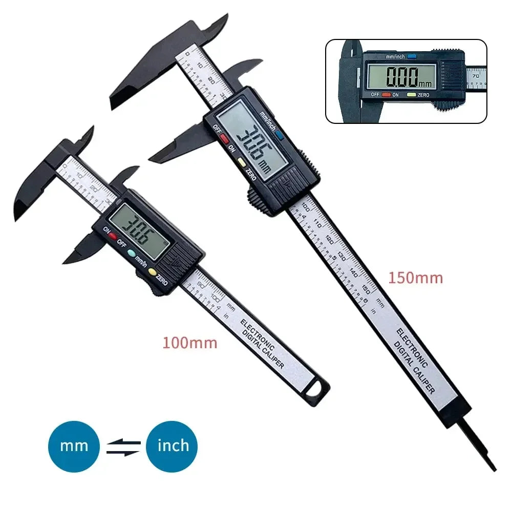 Electronic Digital Caliper 150mm/100mm | Carbon Fiber Vernier Gauge Micrometer Measur alternate view