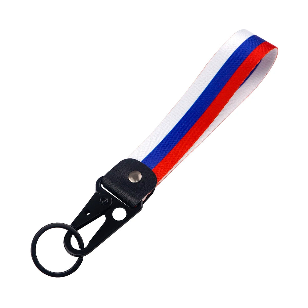 World Flag Car Keychain | Metal Key Ring for Men Women Motorcycle Lanyard close-up view