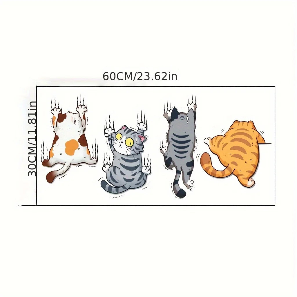 1 Set Cute Cartoon Cat Wall Sticker | Self-adhesive Reusable Decor for Bedroom and Dorm detail view