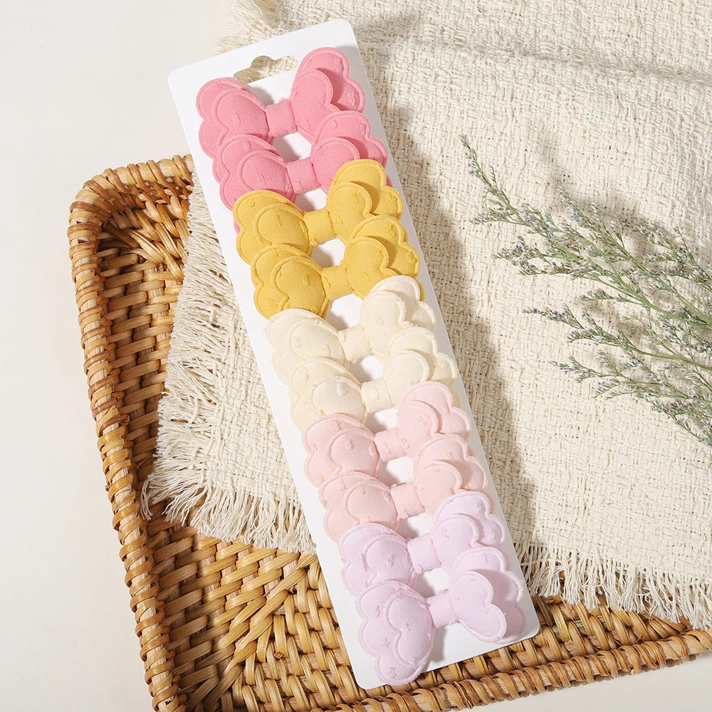 10PCS/Set New Fabric BB Hair Clip Children's Girls' Teenagers' Side Bangs Clip Girls' Party Daily Decoration Hair Accessories