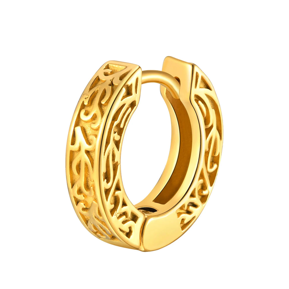Stainless Steel Small Hoop Earrings for Men | Hypoallergenic Huggies detail view
