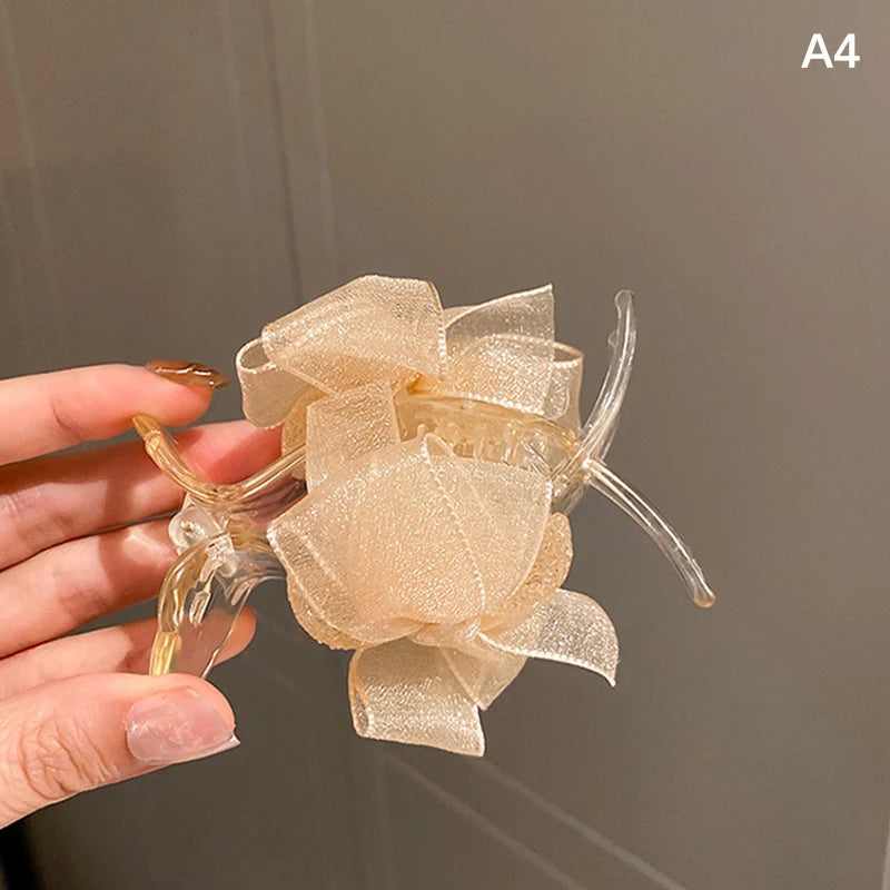 New Korean INS Style Premium Sense Of Ponytail Hair Clips Bow Grab Clip Female High Pill Head Artifacts Clip Headdress Hair Card