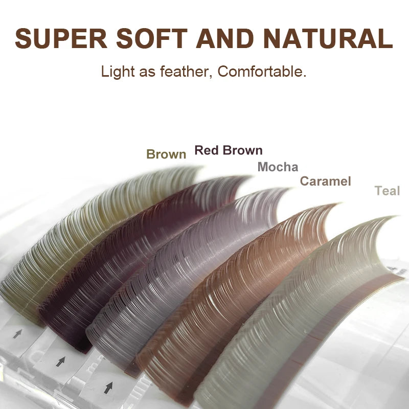 NATUHANA Caramel Colored Lashes | Individual Faux Mink Eyelashes alternate view