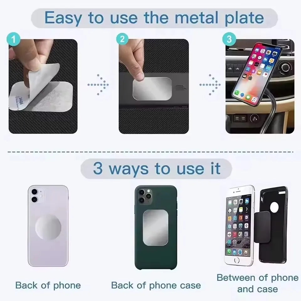 Magnetic Metal Plate Disk Car Phone Holder Stickers 10 Pcs additional angle