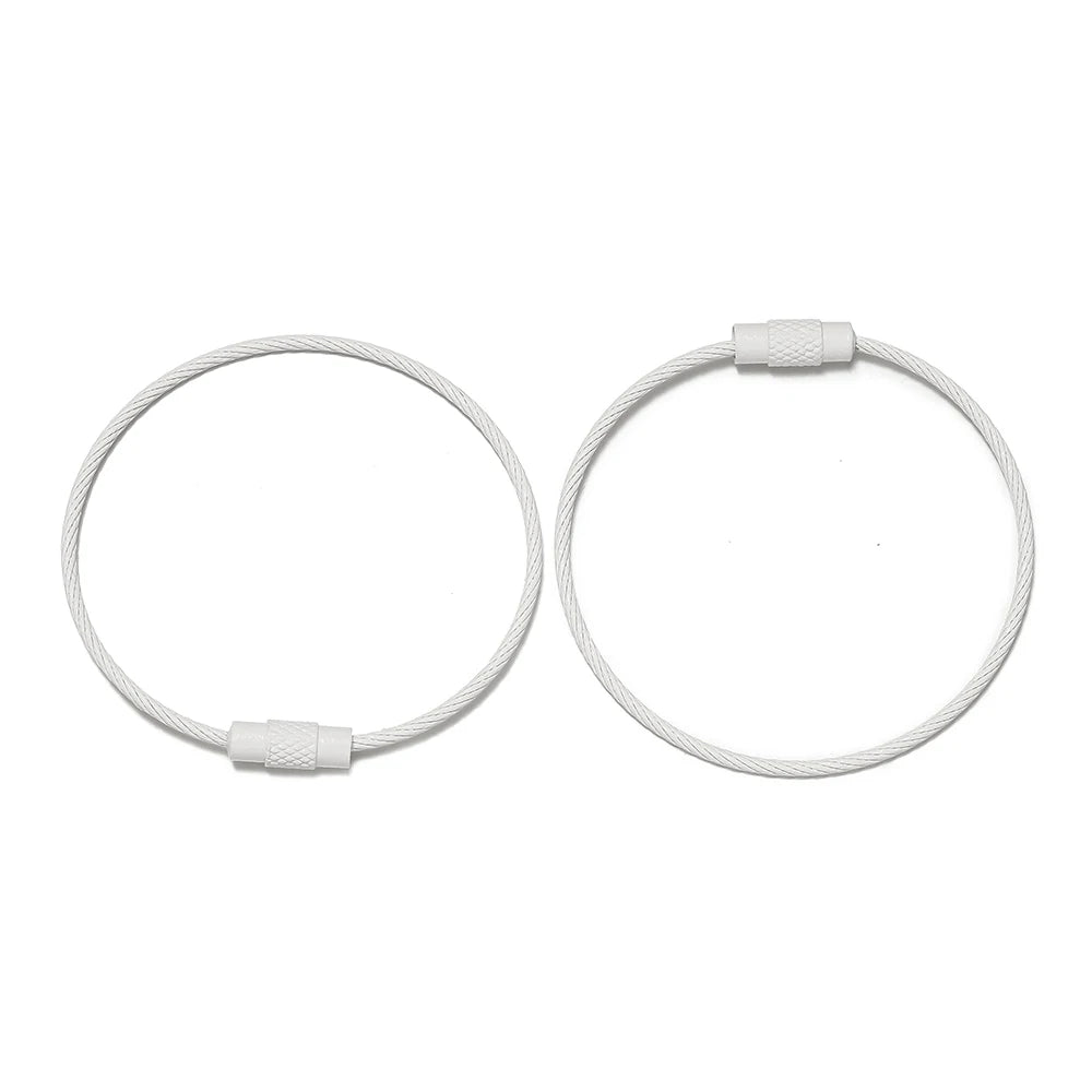 10pcs/lot 50mm Iron Key Ring Colorful Keychain Rings Screw Lock for Jewelry Making Keych detail view
