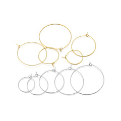 20-Piece Gold Stainless Steel Hoop Earring Wires | Bulk Jewelry Making Supplies alternate view
