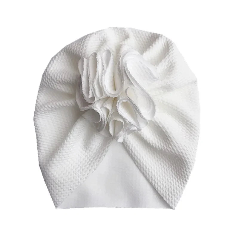 Baby Girl Turban Hat | Lovely Flower Soft Cap for Newborn Photography alternate view