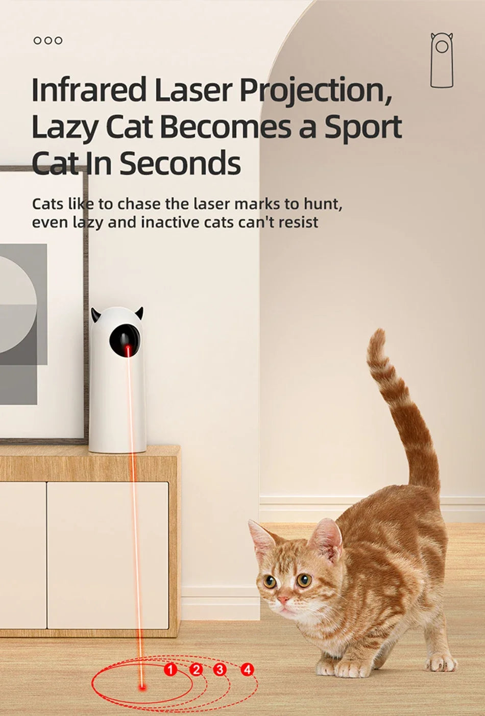 Automatic Cat Laser Toy – Rechargeable Interactive