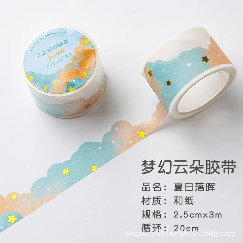 Kawaii Gradient Clouds Washi Tapes | DIY Scrapbooking and Journaling Stickers lifestyle view