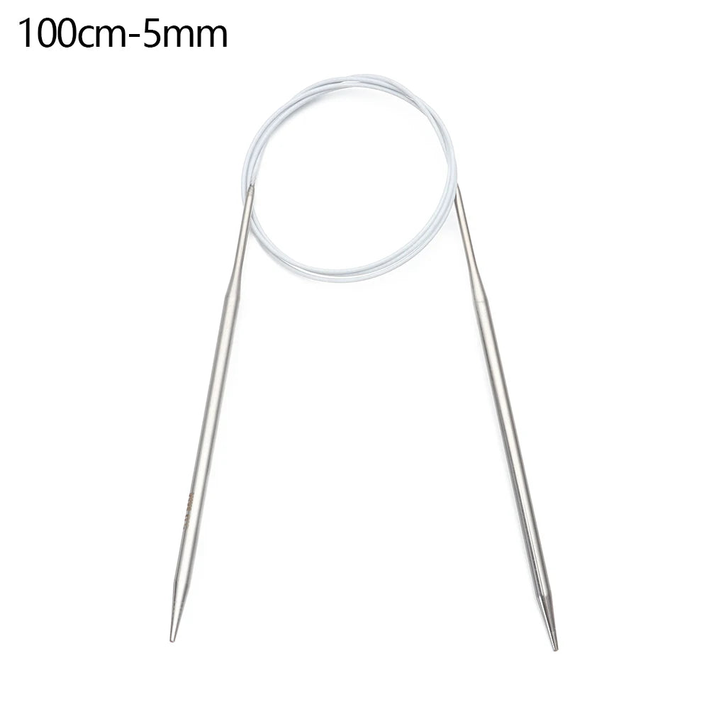 80/100cm Stainless Steel Circular Needle Round Weaving Knitting Needles Handmade Crochet detail view