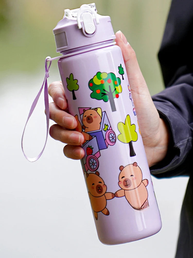 700ml Capybara Cute Water Cup with Straw & Handle Sports Water Bottle Large Capacity Kaw detail view