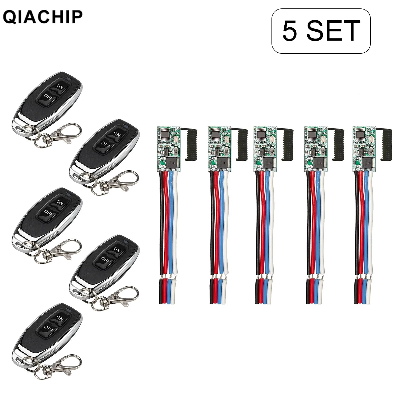QIACHIP 433MHz Wireless Remote Control Switch Long Range Mini Receiver 3.6V 12V 24V additional angle