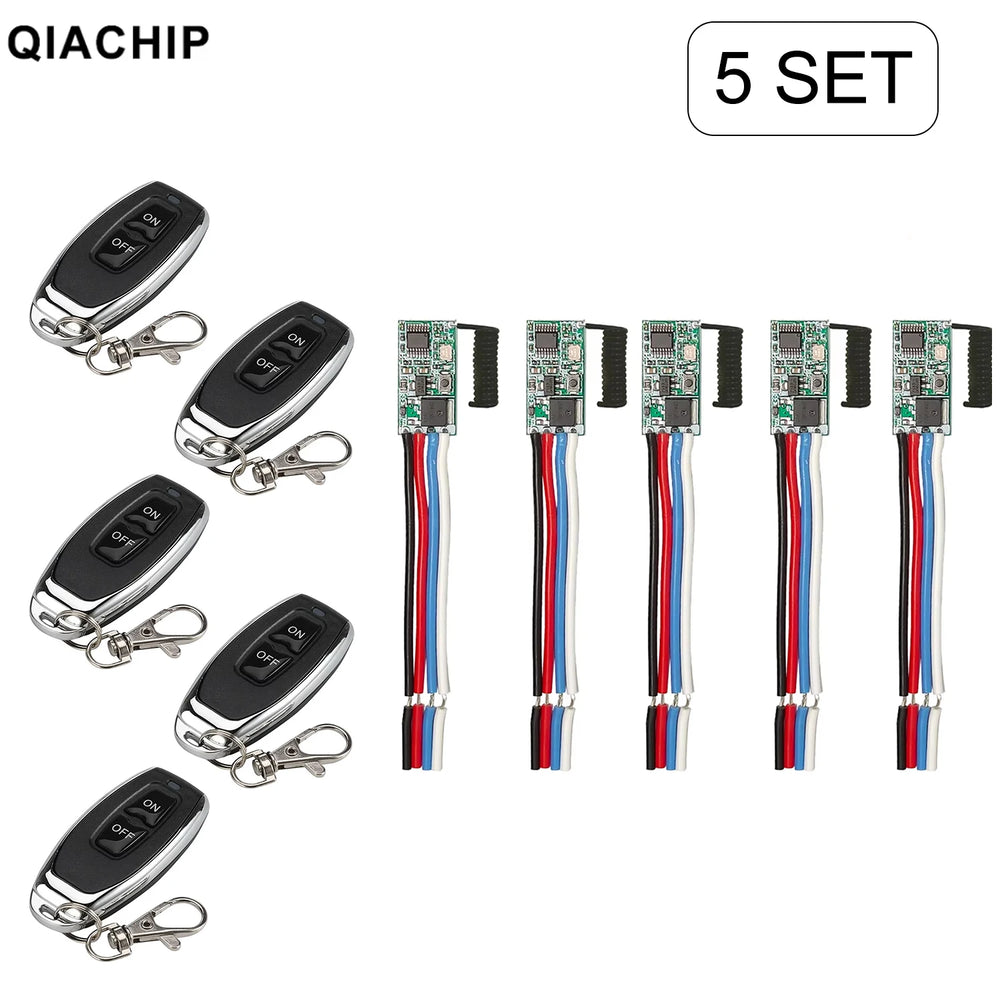 QIACHIP 433MHz Wireless Remote Control Switch Long Range Mini Receiver 3.6V 12V 24V additional angle