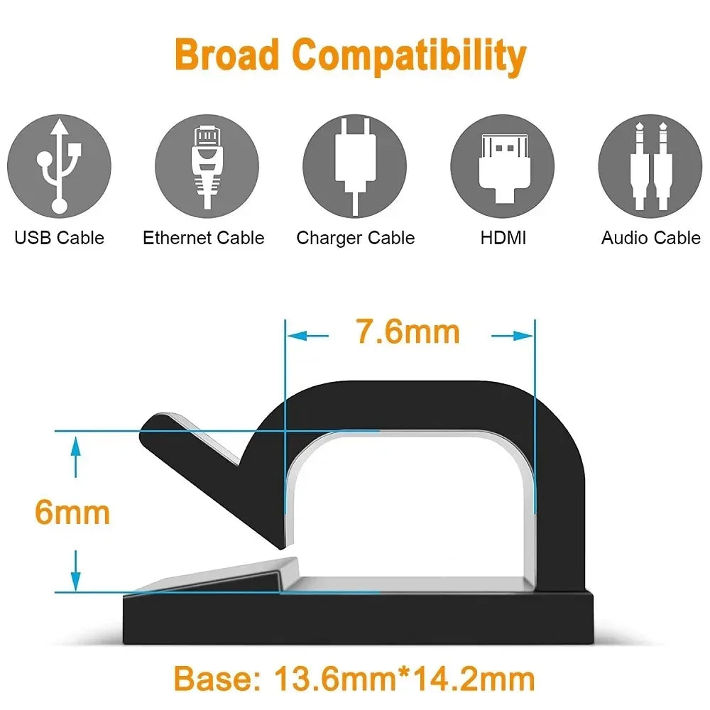 Self-Adhesive Car Cable Clips Wire Management