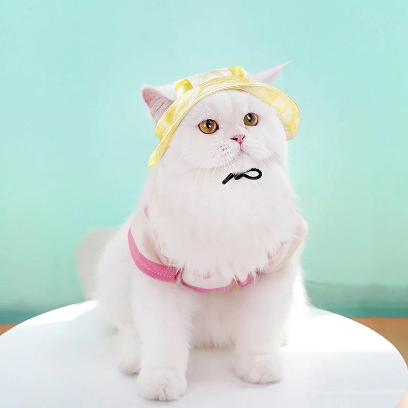 Summer Dog Sun Hat | Breathable Cotton Bucket Hat for Small and Medium Pets lifestyle view