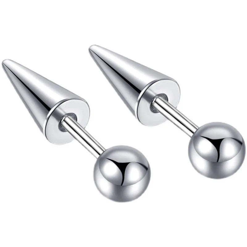 1Pair 16G 316L Stainless Steel Spike Stud Earrings, Screw Back Cartilage Tragus Conch lifestyle view